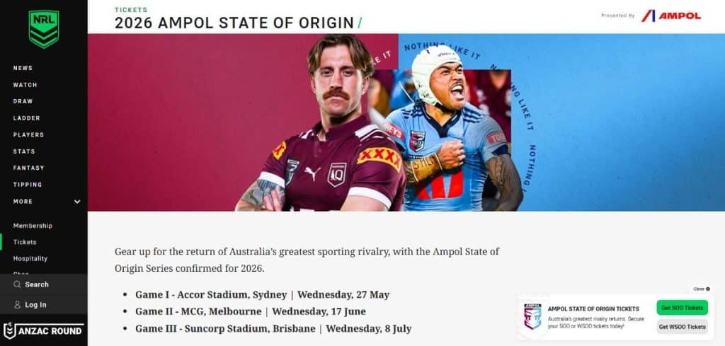State of Origin Home page 